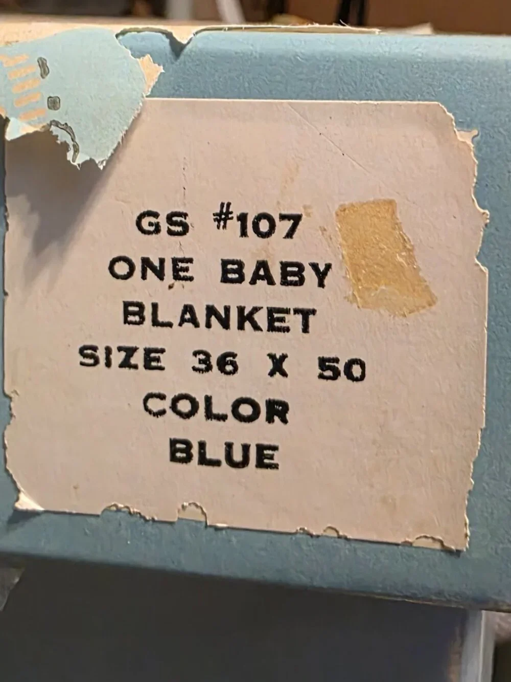 Vintage Baby Blanket Pastel Satin Trim Boy Blue silver spoon